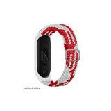CoverZone Xiaomi Mi 7 Band Mixed Hasır Örmeli Kırmızı Beyaz Kayış Kordon