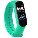 Coverzone Xiaomi Mi Band 3 4 5 6 7 ile uyumlu Saat Kayışı Ent Kaliteli Xiaomi Mi Band 3 4 5 6 7 ile uyumlu Spor Saat Kontrast Renkli Termoplastik kordon Turkuaz
