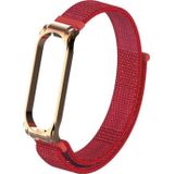 CoverZone Xiaomi Mi Band 4 Mixed Hasır Örme Metal Çerçeve Kırmızı Gold Kayış Kordon