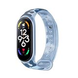 Coverzone Xiaomi Mi Band 5 ile uyumlu Kamuflaj Desenli Bucolic Solider Toz ve Kirden Koruyan, Esnek Yapılı Xiaomi Mi Band 5 ile uyumlu Spor Saat Bileklik Kayışı Mavi