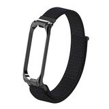 CoverZone Xiaomi Mi Band 6 Uyumlu Hasır Örme Metal Çerçeveli Siyah Kayış Kordon