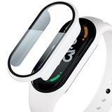 Coverzone Xiaomi Mi Band 7 ile uyumlu Ekran Koruma Tam Kapatan Önü Kapalı Serendipity Tempered Xiaomi Mi Band 7 ile uyumlu Tam Kapatan Ekran Korumalı Beyaz