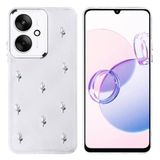 Coverzone Xiaomi Poco C65 ile uyumlu Kılıf Airbag Köşeli 2mm Kamera Çıkıntı Korumalı Simli Şeffaf Baskılı Z-Kutup Kapak Lale