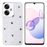 Coverzone Xiaomi Poco C65 ile uyumlu Kılıf Airbag Köşeli 2mm Kamera Çıkıntı Korumalı Simli Şeffaf Baskılı Z-Kutup Kapak Yıldız