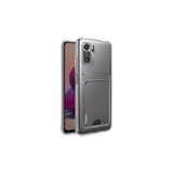 Coverzone Xiaomi Poco M5S ile uyumlu Kılıf Şeffaf ve Pürüzsüz Kartlıklı Şeffaf Z-Setra Clear Silikon Kapak