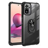 Coverzone Xiaomi Poco M5S İle Uyumlu Kılıf Yüzük Tutma Aparatlı Stand Olabilen 360 derece dönebilen, Xiaomi Poco M5S Uyumlu Kılıf Freez Siyah