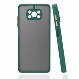 Coverzone Xiaomi Poco X3 İle Uyumlu Kılıf Lastik Desen Kenar Kamera Korumalı Parmak izi yapmayan tozdan ve kirden koruyan Xiaomi Poco X3 İle Uyumlu Kılıf Arkası Şeffaf Halx YEŞİL