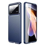 Coverzone Xiaomi Poco X4 Pro 5G İle Uyumlu Kılıf Karbon Tasarım, Parmak İzi Yapmayan Özellik Ultra Slimfit Yapı Delüx Tpu Silikon DLX Xiaomi Poco X4 Pro 5G İle Uyumlu Kılıf Lacivert