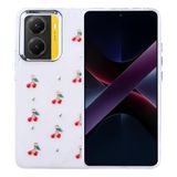 Coverzone Xiaomi Poco X7 Pro ile uyumlu Kılıf Airbag Köşeli 2mm Kamera Çıkıntı Korumalı Simli Şeffaf Baskılı Z-Kutup Kapak Kiraz