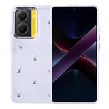 Coverzone Xiaomi Poco X7 Pro ile uyumlu Kılıf Airbag Köşeli 2mm Kamera Çıkıntı Korumalı Simli Şeffaf Baskılı Z-Kutup Kapak Lale