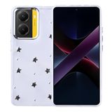 Coverzone Xiaomi Poco X7 Pro ile uyumlu Kılıf Airbag Köşeli 2mm Kamera Çıkıntı Korumalı Simli Şeffaf Baskılı Z-Kutup Kapak Yıldız