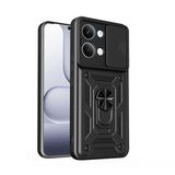 Coverzone Xiaomi Poco X8 Pro Max ile Uyumlu PhoenixShield Sürgülü Kamera Korumalı Kapak, Tam Koruma Manyetik Vega Kapak X8 Pro Max Kılıf Siyah