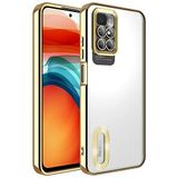 Coverzone Xiaomi Redmi 10 ile uyumlu Kılıf Kamera Korumalı Logo Gösteren Parlak renk kenar çizgileri ile şık bir tasarım Colored Z-Omega Kapak Gold