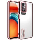 Coverzone Xiaomi Redmi 10 ile uyumlu Kılıf Kamera Korumalı Logo Gösteren Parlak renk kenar çizgileri ile şık bir tasarım Colored Z-Omega Kapak Rosegold