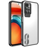 Coverzone Xiaomi Redmi 10 ile uyumlu Kılıf Kamera Korumalı Logo Gösteren Parlak renk kenar çizgileri ile şık bir tasarım Colored Z-Omega Kapak Siyah