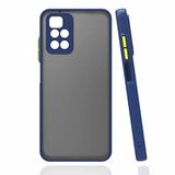 Coverzone Xiaomi Redmi 10 İle Uyumlu Kılıf Lastik Desen Kenar Kamera Korumalı Parmak izi yapmayan tozdan ve kirden koruyan Xiaomi Redmi 10 İle Uyumlu Kılıf Arkası Şeffaf Halx LACİVERT