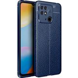 Coverzone Xiaomi Redmi 10c Ile Uyumlu Kılıf Niss Silikon Deri Görünümlü Lacivert