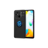 Coverzone Xiaomi Redmi 10c Ile Uyumlu Kılıf Ravel Yüzük Tutuculu Standlı Silikon Siyah-mavi