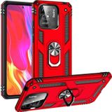 Coverzone Xiaomi Redmi 10c Ile Uyumlu Kılıf Shockproof Standlı Yüzük Tutuculu Mega Case Kırmızı