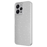 Coverzone Xiaomi Redmi 12 ile uyumlu Z-Jelly Kılıf Kamera Korumalı Simli Işılıtılı Renkli Parlak Silikon Kapak-Silver