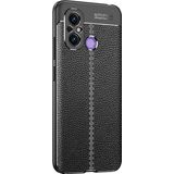 Coverzone Xiaomi Redmi 12C ile Uyumlu Silikon Kılıf Niss Silikon Deri Görünüm Ultra Slim Fit Kılıf Siyah ()
