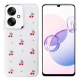 Coverzone Xiaomi Redmi 13C ile uyumlu Kılıf Airbag Köşeli 2mm Kamera Çıkıntı Korumalı Simli Şeffaf Baskılı Z-Kutup Kapak Kiraz