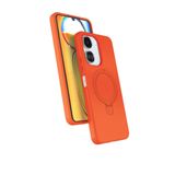 Coverzone Xiaomi Redmi 13C ile uyumlu Kılıf MagSafe ile uyumlu Z-Samara Kapak Wireless Şarj Özellikli Stand Olabilen Redmi 13C kilif Turuncu