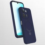 Coverzone Xiaomi Redmi 15 ile uyumlu Kılıf MagSafe ile uyumlu Z-Samara Kapak Wireless Şarj Özellikli Stand Olabilen Redmi 15 kilif Lacivert