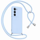 Coverzone Xiaomi Redmi 15 ile Uyumlu Özel Üretim Ayarlanabilir İpli Boyun Askılı Silikon Kılıf Kadife İç Yapılı Viper Boyun Çapraz Taşıma Özellikli Asılabilen İpli Telefon Kılıfı Bebek Mavisi