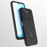 Coverzone Xiaomi Redmi 15C ile uyumlu Kılıf MagSafe ile uyumlu Z-Samara Kapak Wireless Şarj Özellikli Stand Olabilen Redmi 15C kilif Siyah