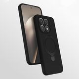 Coverzone Xiaomi Redmi 15T ile uyumlu Kılıf MagSafe ile uyumlu Z-Samara Kapak Wireless Şarj Özellikli Stand Olabilen Redmi 15T kilif Siyah