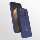 Coverzone Xiaomi Redmi 15T Pro ile uyumlu Kılıf MagSafe ile uyumlu Z-Samara Kapak Wireless Şarj Özellikli Stand Olabilen Redmi 15T Pro kilif Lacivert