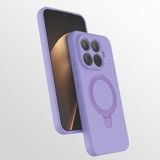 Coverzone Xiaomi Redmi 15T Pro ile uyumlu Kılıf MagSafe ile uyumlu Z-Samara Kapak Wireless Şarj Özellikli Stand Olabilen Redmi 15T Pro kilif Lila