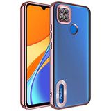 Coverzone Xiaomi Redmi 9S ile uyumlu Kılıf Kamera Korumalı Logo Gösteren Parlak renk kenar çizgileri ile şık bir tasarım Colored Z-Omega Kapak Lila