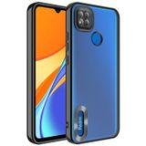 Coverzone Xiaomi Redmi 9S ile uyumlu Kılıf Kamera Korumalı Logo Gösteren Parlak renk kenar çizgileri ile şık bir tasarım Colored Z-Omega Kapak Siyah