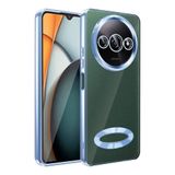 Coverzone Xiaomi Redmi A3 4G 2024 ile uyumlu Kılıf Kamera Korumalı Logo Gösteren Parlak renk kenar çizgileri ile şık bir tasarım Colored Z-Omega Kapak Sierra Mavi