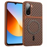 Coverzone Xiaomi Redmi A7 Pro ile uyumlu Karbon Kaplama Telefon Kılıfı, MagSafe ile Uyumlu, 2 mm Yükseltilmiş Kamera Korumalı, Kadife İç Yüzeyli, Darbe Emici Premium Volten Koruyucu Kılıf, Kahverengi