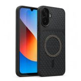 Coverzone Xiaomi Redmi A7 Pro ile uyumlu Karbon Kaplama Telefon Kılıfı, MagSafe ile Uyumlu, 2 mm Yükseltilmiş Kamera Korumalı, Kadife İç Yüzeyli, Darbe Emici Premium Volten Koruyucu Kılıf, Siyah
