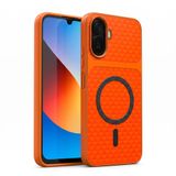Coverzone Xiaomi Redmi A7 Pro ile uyumlu Karbon Kaplama Telefon Kılıfı, MagSafe ile Uyumlu, 2 mm Yükseltilmiş Kamera Korumalı, Kadife İç Yüzeyli, Darbe Emici Premium Volten Koruyucu Kılıf, Turuncu