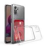 Coverzone Xiaomi Redmi Note 10 ile Uyumlu Kartlıklı Şeffaf Kamera Koruma Yükseltisi Z-Serta Silikon Anti-Şok Özellikli Köşeleri Airbag Şeffaf Telefon Kılıfı