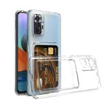 Coverzone Xiaomi Redmi Note 10 Pro ile Uyumlu Kartlıklı Şeffaf Kamera Koruma Yükseltisi Z-Serta Silikon Anti-Şok Özellikli Köşeleri Airbag Şeffaf Telefon Kılıfı