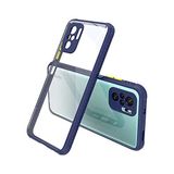 Coverzone Xiaomi Redmi Note 10 Pro İle Uyumlu Kılıf Lastik Desen Kenar Kamera Korumalı Arkası Şeffaf Halx Lacivert