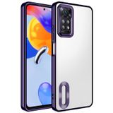 Coverzone Xiaomi Redmi Note 11 5G ile uyumlu Kılıf Kamera Korumalı Logo Gösteren Parlak renk kenar çizgileri ile şık bir tasarım Colored Z-Omega Kapak Derin Mor