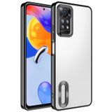 Coverzone Xiaomi Redmi Note 11 5G ile uyumlu Kılıf Kamera Korumalı Logo Gösteren Parlak renk kenar çizgileri ile şık bir tasarım Colored Z-Omega Kapak Siyah
