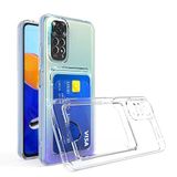 Coverzone Xiaomi Redmi Note 11 Pro 5G ile Uyumlu Kartlıklı Şeffaf Kamera Koruma Yükseltisi Z-Serta Silikon Anti-Şok Özellikli Köşeleri Airbag Şeffaf Telefon Kılıfı