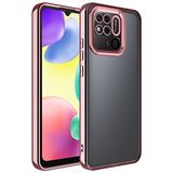 Coverzone Xiaomi Redmi Note 11S ile uyumlu Kılıf Kamera Korumalı Logo Gösteren Parlak renk kenar çizgileri ile şık bir tasarım Colored Z-Omega Kapak Rosegold