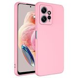 Coverzone Xiaomi Redmi Note 12 4G İle Uyumlu Kılıf Z-Mara Lansman Vieri Tam Koruma Arka Kapak Kamera Koruma Çıkıntılı Pürüzsüz Yüzey Pembe