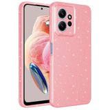 Coverzone Xiaomi Redmi Note 12 4G ile uyumlu Z-Jelly Kılıf Kamera Korumalı Simli Işılıtılı Renkli Parlak Silikon Kapak-Açık Pembe