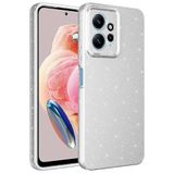 Coverzone Xiaomi Redmi Note 12 4G ile uyumlu Z-Jelly Kılıf Kamera Korumalı Simli Işılıtılı Renkli Parlak Silikon Kapak-Silver