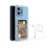 Coverzone Xiaomi Redmi Note 12 5G ile Uyumlu Kartlıklı Şeffaf Kamera Koruma Yükseltisi Z-Serta Silikon Anti-Şok Özellikli Köşeleri Airbag Şeffaf Telefon Kılıfı